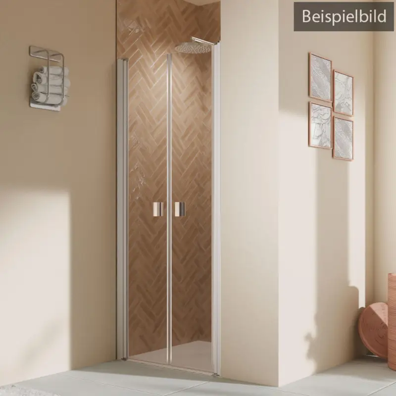 Breuer Elana 2.0 eckig Pendeltür für Nische oder Badewannenseitenwand (auf Wanne) Terrazzo 90 cm - Weiß matt Schneller Versand