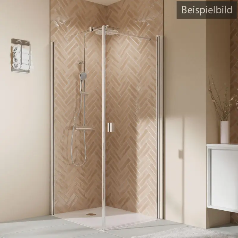 Breuer Elana 2.0 eckig Drehtür für Seitenwand oder Badewannen-SW (neben Wanne) Türanschlag rechts Intima 90 cm - Alu Silber matt Must-Have