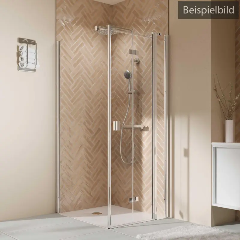 Beliebt Breuer Elana 2.0 eckig Drehfalttür mit Festteil für Seitenwand oder Badewannen-SW (neben Wanne) Türanschlag rechts Bronce getönt 90 cm - Alu Chromeffekt