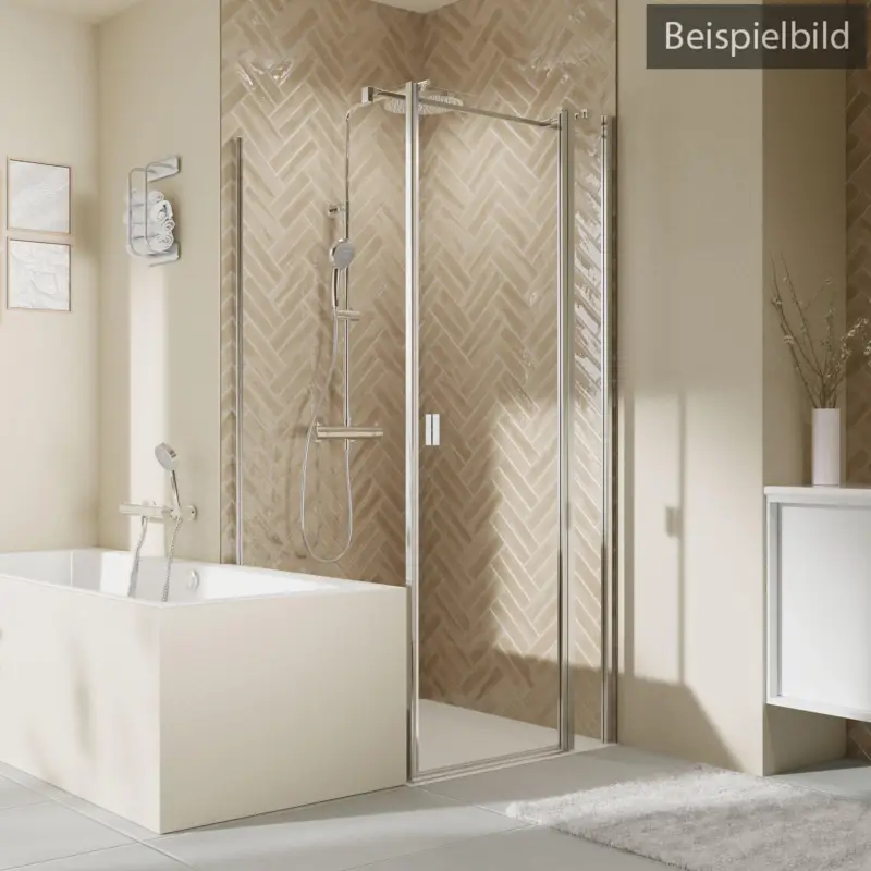 Breuer Elana 2.0 eckig Badewannenseitenwand für Drehtür oder Drehfalttür (neben Wanne) Wandanschlag links Mastercarre 80 cm - Weiß matt Top-Preis
