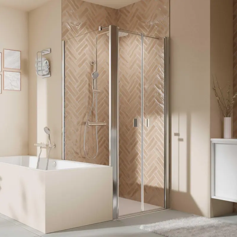 Knallerangebot Breuer Elana 2.0 eckig Badewannenseitenwand für Pendeltür (auf Wanne) Wandanschlag links Klarglas hell 80 cm - Alu Chromeffekt