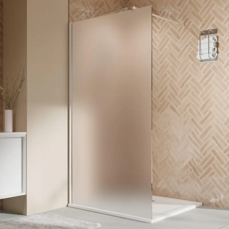 Günstig Breuer Elana 2.0 eckig Walk-In Duschwand alleinstehend Satiniert 120 cm - Alu Chromeffekt
