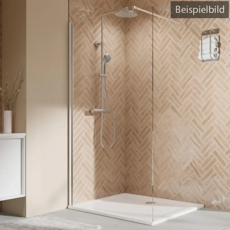 Breuer Elana 2.0 eckig Walk-In Duschwand alleinstehend Klarglas hell mit DualPlus 80 cm - Alu Chromeffekt Begrenztes Angebot