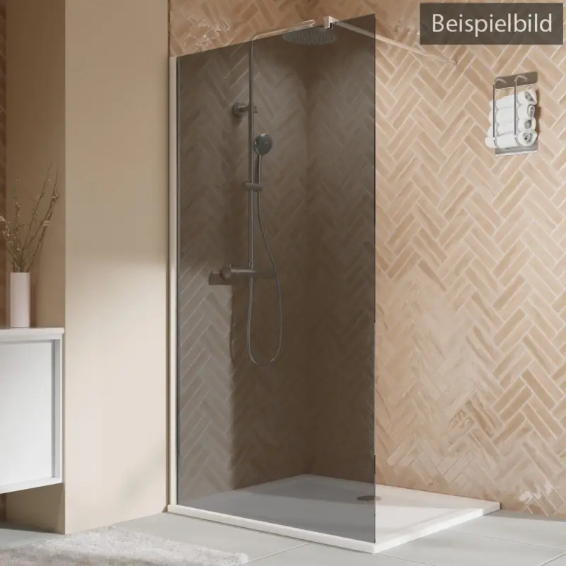 Solange Der Vorrat Reicht Breuer Elana 2.0 eckig Walk-In Duschwand alleinstehend Grau getönt 120 cm - Weiß matt