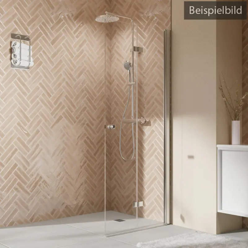 Breuer Elana 2.0 rund Walk-In Drehfalttür alleinstehend Türanschlag rechts Grau getönt 100 cm - Alu Chromeffekt Jetzt Kaufen