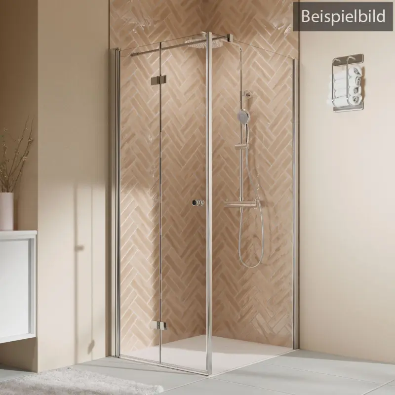 Breuer Elana 2.0 rund Seitenwand für Drehtür oder Drehfalttür Wandanschlag rechts Klarglas hell 120 cm - Alu Silber matt Rabatt
