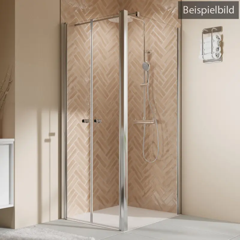Bestpreis Breuer Elana 2.0 rund Seitenwand für Pendeltür Wandanschlag rechts Mastercarre 90 cm - Alu Silber matt