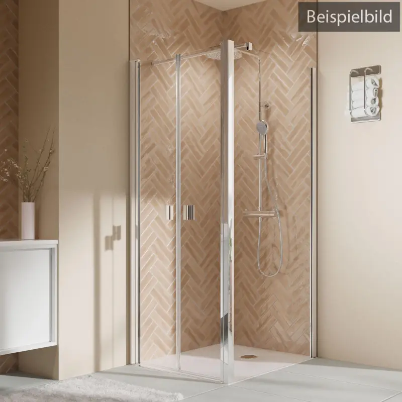 Breuer Elana 2.0 eckig Seitenwand für Pendeltür Wandanschlag rechts Klarglas hell 120 cm - Alu Silber matt Ausverkauf