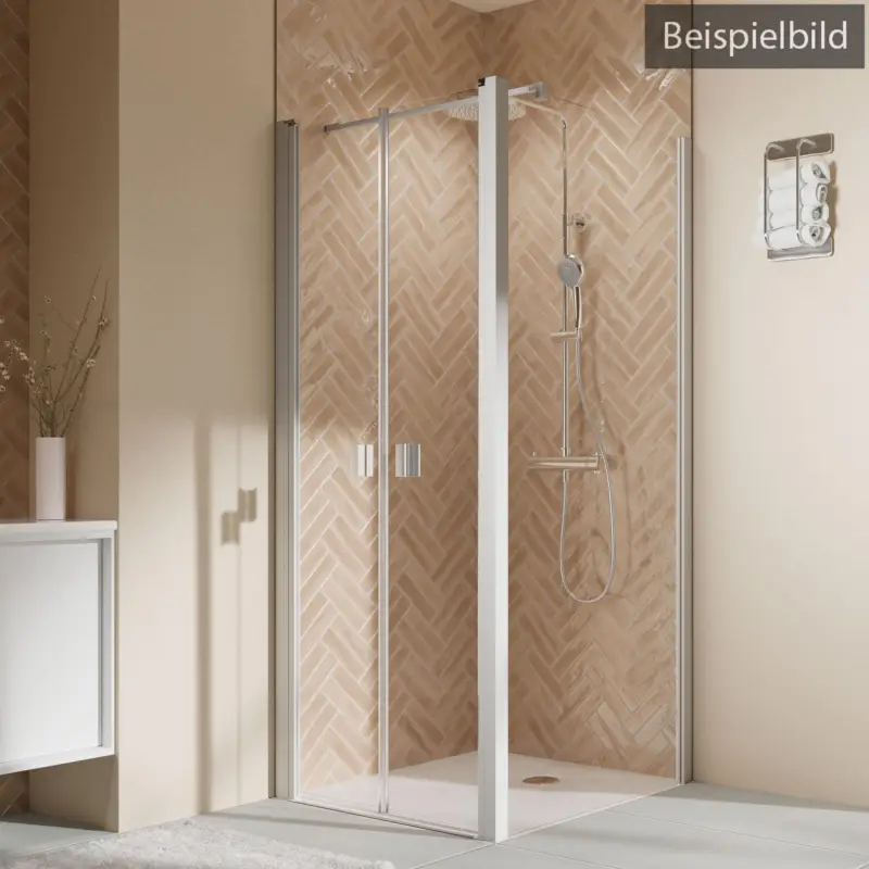 Ausverkauf Breuer Elana 2.0 eckig Seitenwand für Pendeltür Wandanschlag rechts Bella C 120 cm - Weiß matt