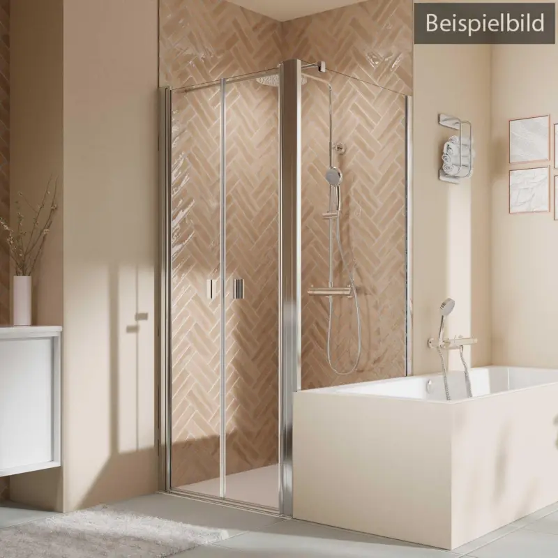 Ausverkauf Breuer Elana 2.0 eckig Black Edition Badewannenseitenwand für Pendeltür (auf Wanne) Wandanschlag rechts Intima 80 cm - Schwarz matt
