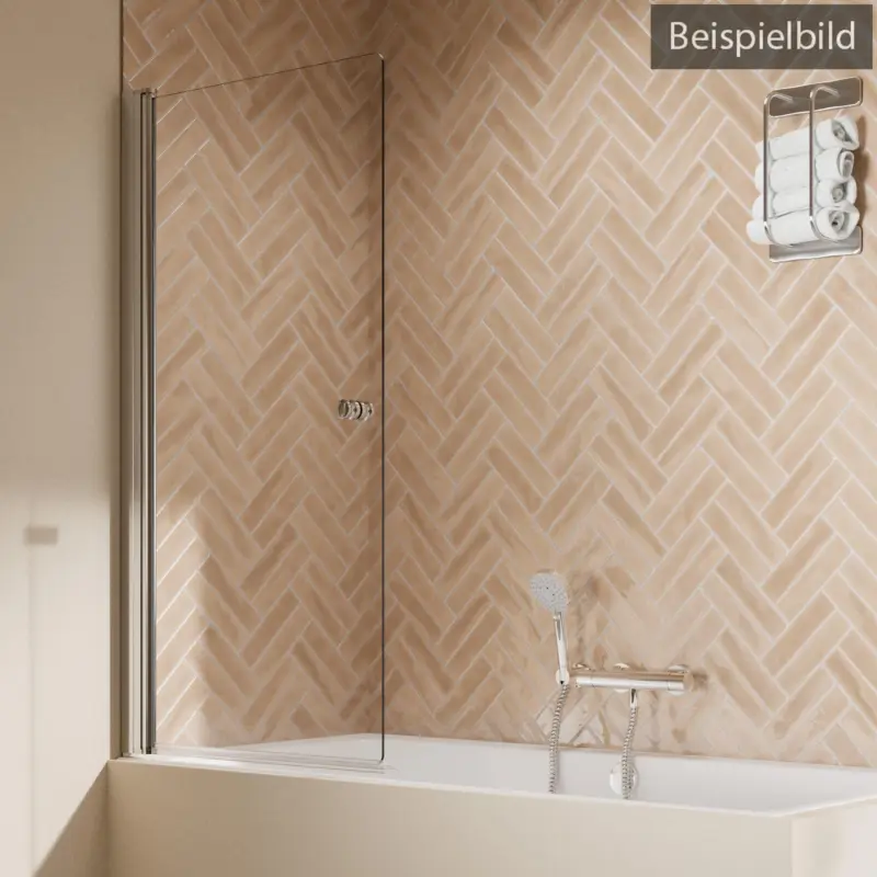 Breuer Elana 2.0 rund Drehtür für Badewanne Terrazzo 80 cm - Alu Silber matt Beliebt