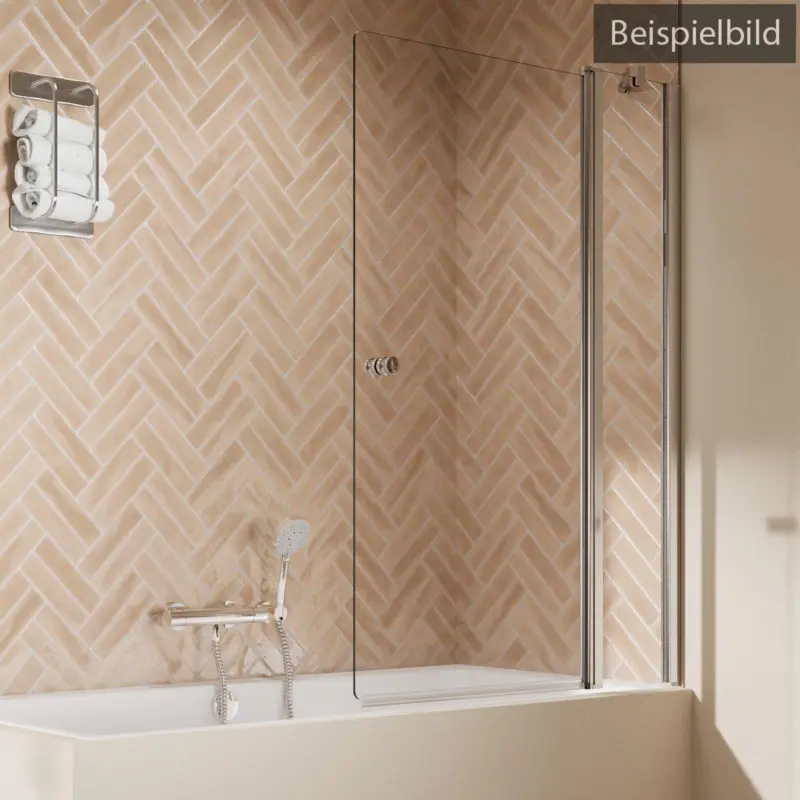 Nur Für Kurze Zeit Breuer Elana 2.0 rund Drehtür mit Festteil für Badewanne Türanschlag rechts Intima 100 cm - Alu Silber matt