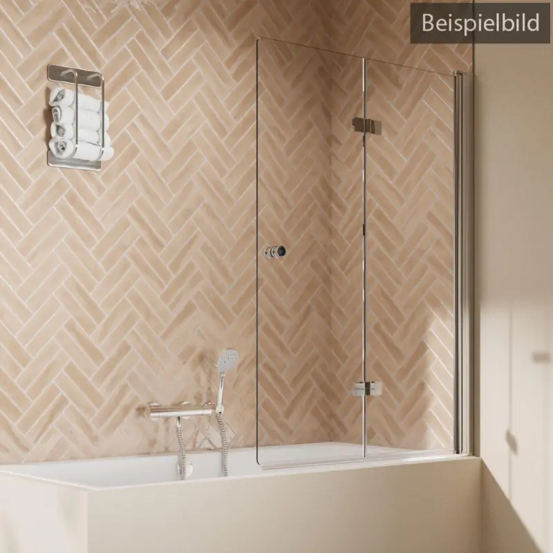Zertifiziert Breuer Elana 2.0 rund Drehfalttür für Badewanne 2-teilig Türanschlag rechts Grau getönt 100 cm - Alu Silber matt