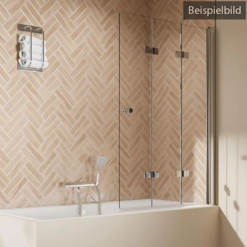 Breuer Elana 2.0 rund Drehfalttür für Badewanne 3-teilig Türanschlag rechts Mastercarre 120 cm - Alu Silber matt Rabatt