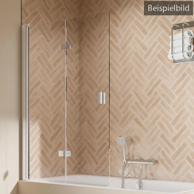 Breuer Elana 2.0 eckig Drehfalttür für Badewanne 2-teilig Türanschlag links Klarglas hell mit DualPlus 100 cm - Alu Chromeffekt Rabatt