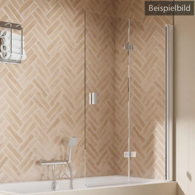 Breuer Elana 2.0 eckig Drehfalttür für Badewanne 2-teilig Türanschlag rechts Bella C 120 cm - Schwarz matt Top-Angebot