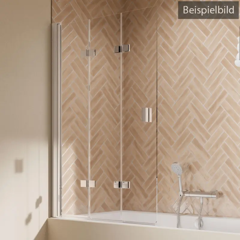 Preisknaller Breuer Elana 2.0 eckig Drehfalttür für Badewanne 3-teilig Türanschlag links Intima 120 cm - Alu Chromeffekt