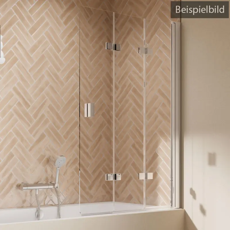 Breuer Elana 2.0 eckig Drehfalttür für Badewanne 3-teilig Türanschlag rechts Intima 120 cm - Alu Chromeffekt Neu