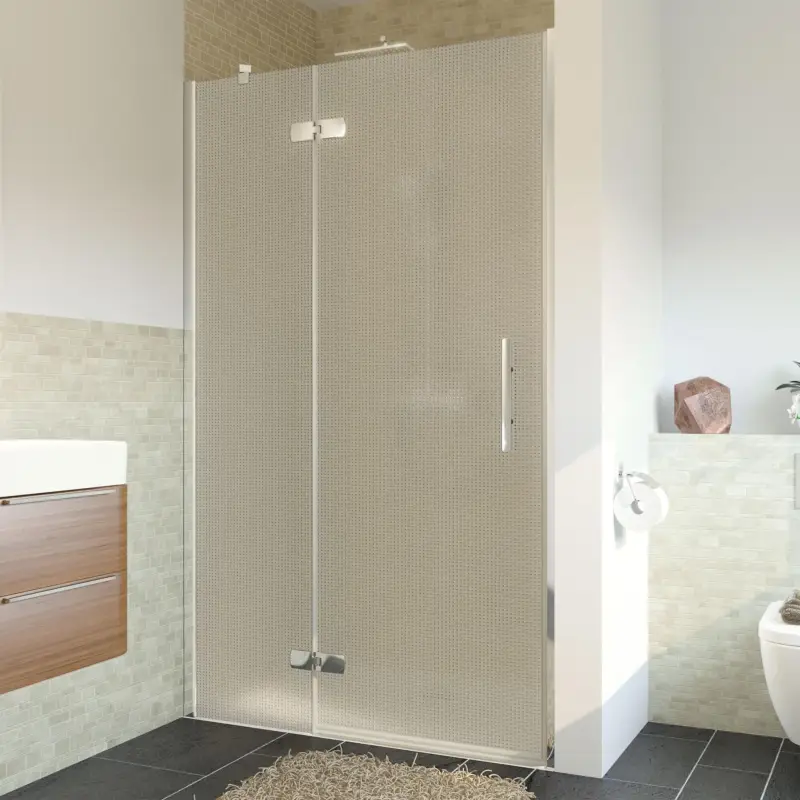 Billig Breuer Avanta Drehtür mit Festteil für Nische Türanschlag links Mastercarre 100 cm - Alu Chromeffekt