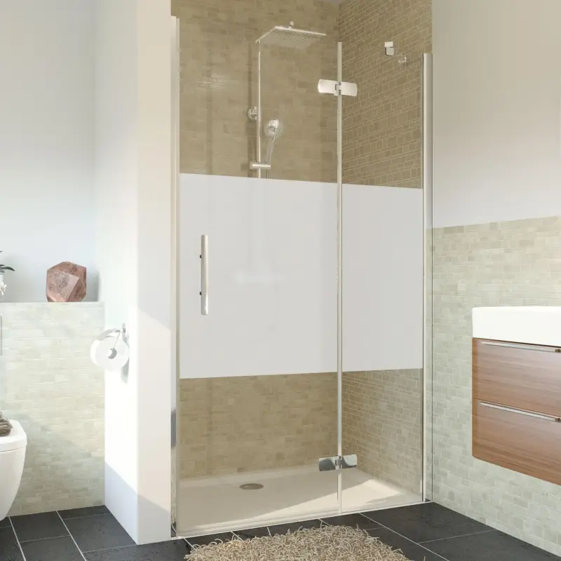 Letzte Chance Breuer Avanta Drehtür mit Festteil für Nische Türanschlag rechts Intima 90 cm - Alu Chromeffekt