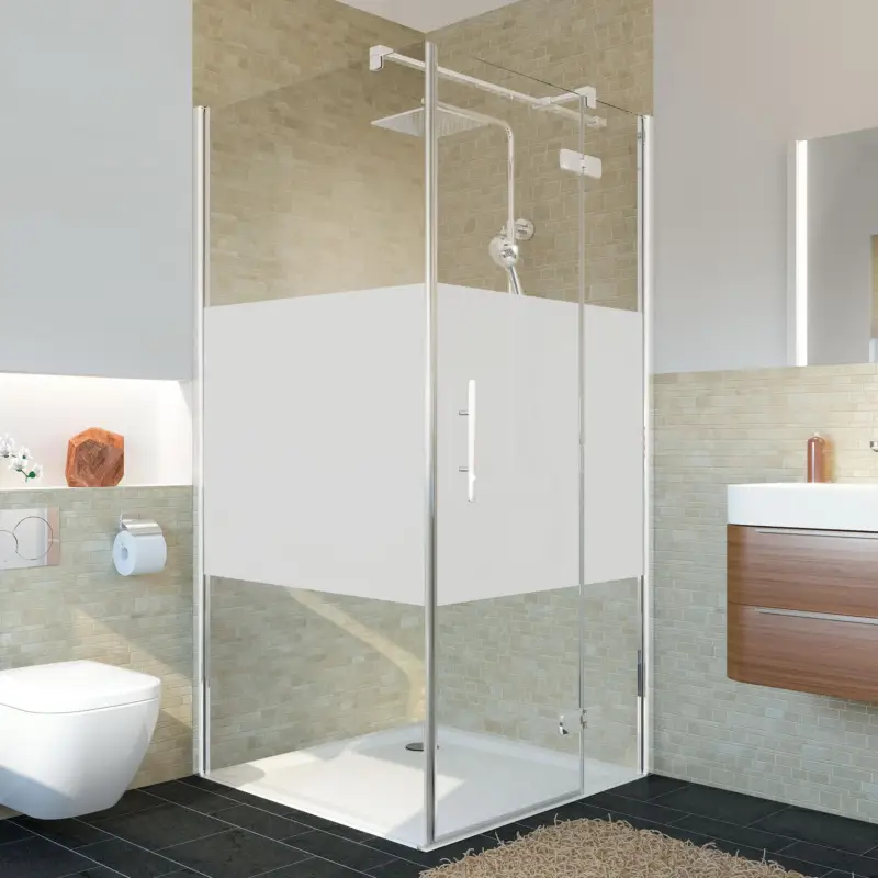 Jetzt Kaufen Breuer Avanta Drehtür mit Festteil für Seitenwand oder Badewannenseitenwand (neben Wanne) Türanschlag rechts Intima 90 cm - Alu Chromeffekt
