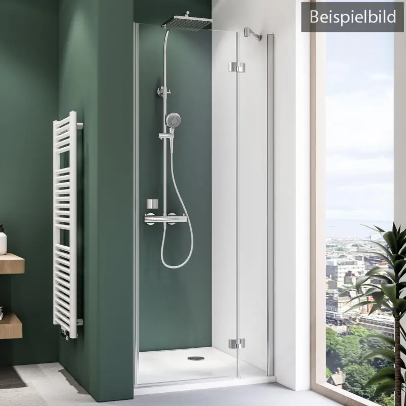 Breuer Espira Drehtür mit Festteil für Nische Türanschlag rechts Bronze getönt 90 cm - Alu Chromeffekt Rabatt