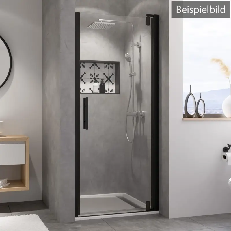 Breuer Europa Design Black Edition Drehtür für Nische Türanschlag rechts Bronze getönt 90 cm - Schwarz matt Neue Ware