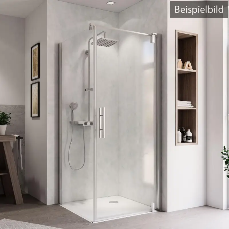 Neue Kollektion Breuer Europa Design Seitenwand für Drehtür Wandanschlag links Mastercarre 120 cm - Alu Chromeffekt