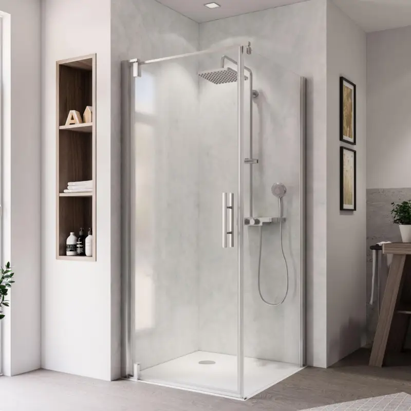 Must-Have Breuer Europa Design Seitenwand für Drehtür Wandanschlag rechts Klarglas hell 120 cm - Alu Chromeffekt