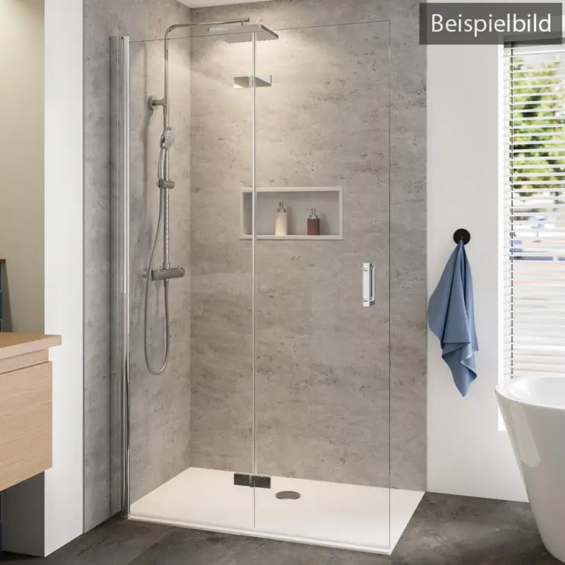 Breuer Panorama Walk-In Drehfalttür alleinstehend Türanschlag links Mastercarre 100 cm - Alu Chromeffekt Top-Preis