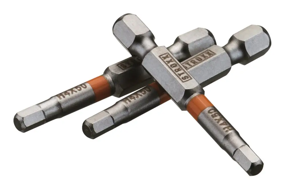 Jetzt Bestellen Stroxx Bits, 50 mm 1/4", mit Farbring orange, HEX/Sechskant 4 mm, 3-teilig