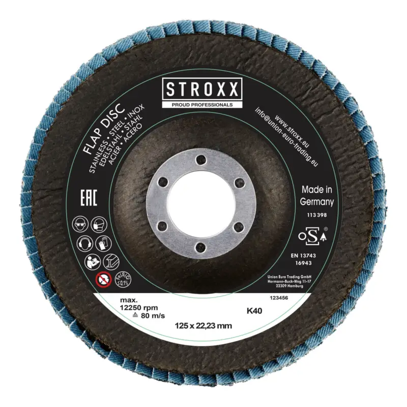 Schnäppchen Stroxx Fächerschleifscheibe Ø, 125 x 22,23 mm, K40, 10 Stück