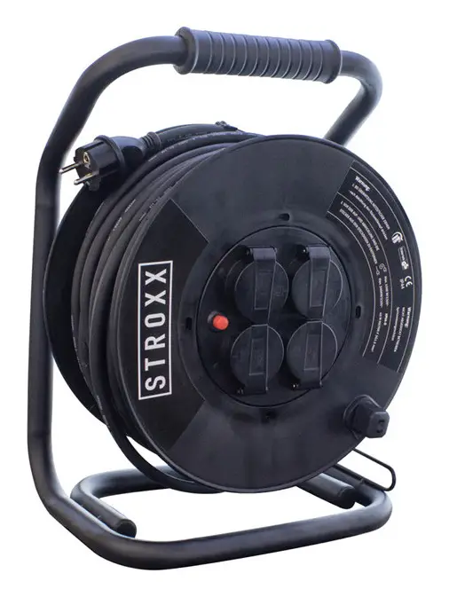 Stroxx Kabeltrommel 40 m, Neopren, IP44, 4 Steckdosen, 3000 W, Überhitzungsschutz, Outdoor geeignet Neu Im Sortiment