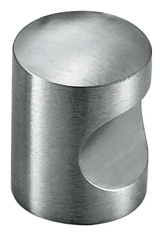 Preisreduziert Stroxx Möbelknopf zylindrisch, mit Mulde, 24 x 10 mm, Edelstahl matt