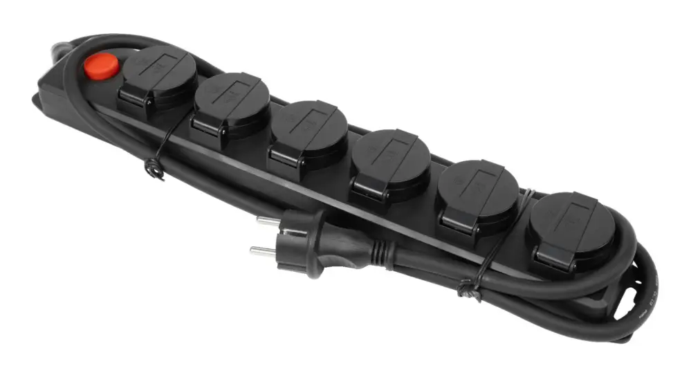 Highlight Stroxx Steckdosenleiste, 6-fach 1,5m mit Schalter IP44