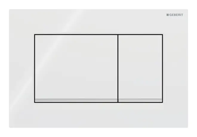Geberit Sigma20 Betätigungsplatte für 2-Mengen-Spülung Tastenform eckig - Weiß / Hochglanz-Verchromt Ausverkauf