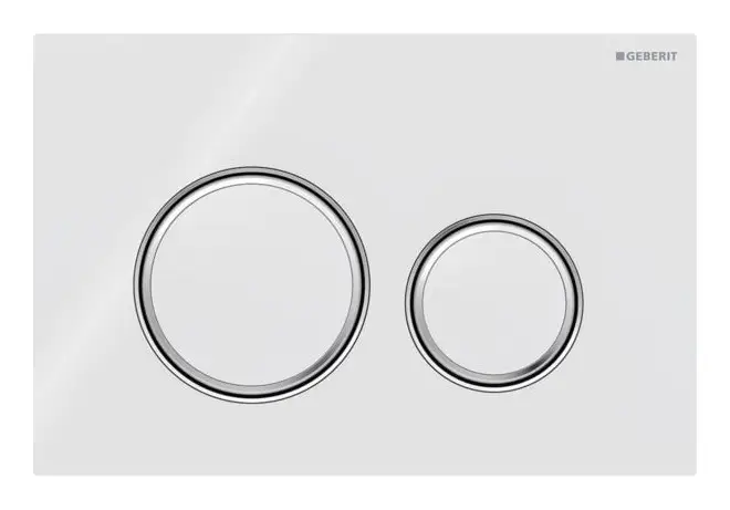 Geberit Sigma50 Betätigungsplatte für 2-Mengen-Spülung Tastenform rund - Weiß / verchromt Geprüft