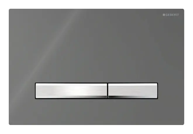 Geberit Sigma50 Betätigungsplatte für 2-Mengen-Spülung Tastenform eckig - Rauchglas verspiegelt / Verchromt Meistverkauft