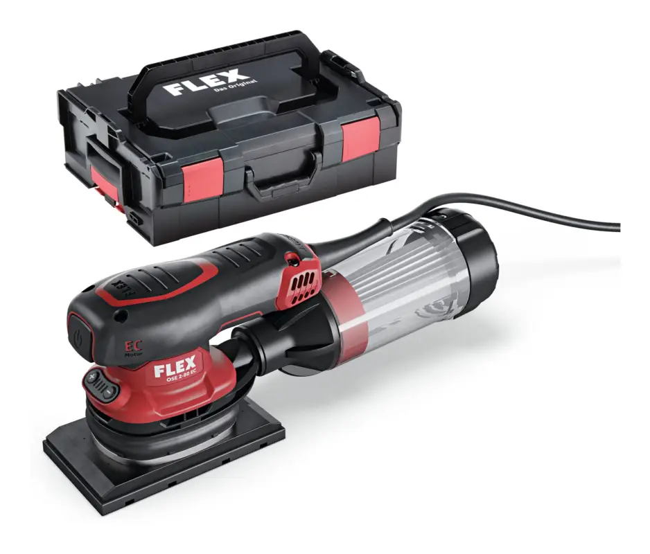 Sale Flex OSE 2-80 EC Set Kompakter Schwingschleifer mit Drehzahlregelung 260 Watt in L-BOXX®