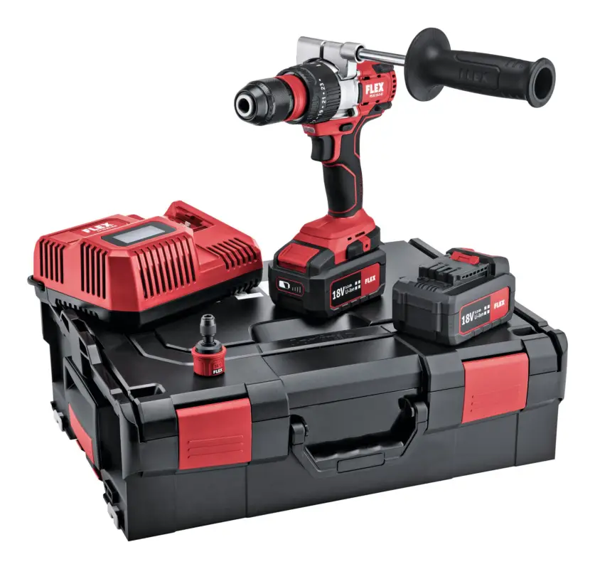 Neue Ware Flex PD 2G 18.0-EC/5.0 Set 2-Gang Akku-Schlagbohrschrauber 18 V 2 x 5 Ah Li-Ion in L-BOXX®