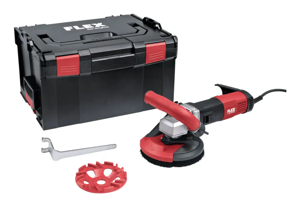 Flex Sanierungsschleifer mit variabler Drehzahl für randnahes, staubfreies Schleifen Kit Estrich-Jet in L-BOXX® Ausverkauf