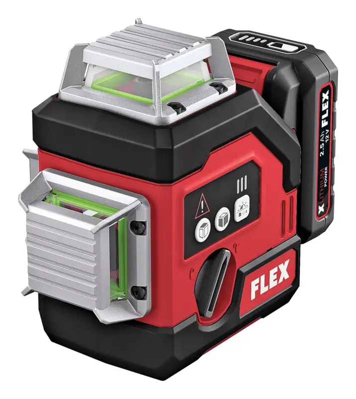 Neue Ware Flex ALC 3/360-G/R 12 Set 360° Kreuzlinien-Laser mit Empfängermodus 12 V 1 x 2,5 Ah Li-Ion in L-BOXX®