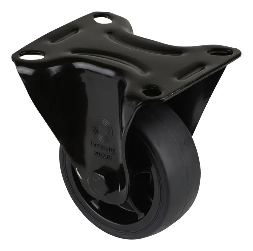 Knallerangebot BS Rollen Bockrolle L810.B44.081.06 Ø 80 mm, B 32 mm, 100 kg mit Anschraubplatte Schwarz