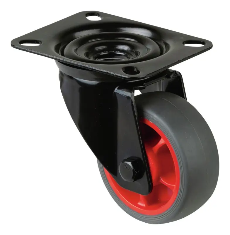 BS Rollen Lenkrolle L800.B44.081.03 mit Platte, Ø 80 B 32 mm, 100 kg TPR Neuheit