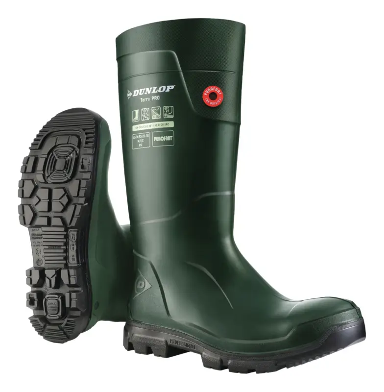 Saisonangebot Dunlop Stiefel Purofort TerraPRO S5 SRC, Grün, Größe 45 (Verpackungseinheit 1 Paar)