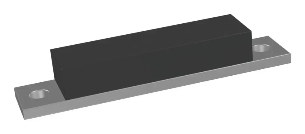 Elko Gummimetall-Anschlag-Schiene, Typ FS, 25 x 19 x 45 mm, l=84, S=3, NR57, 2xø6,5 (Verpackungseinheit 3 Stück) Neu