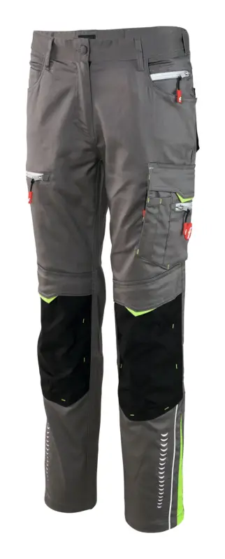 Highlight Fortis Damen-Bundhose Flex grau/schwarz/lime Größe 40