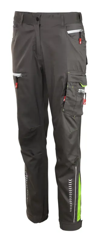 Fortis Damen-Cargohose Flex grau/schwarz/lime Größe 34 Begrenztes Angebot