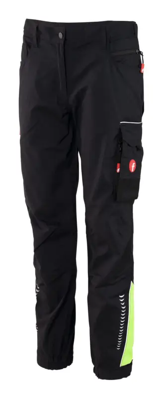Neuheit Fortis Damen-Cargohose Performance schwarz/lime Größe 40