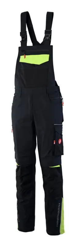 Fortis Damen-Latzhose Performance schwarz/lime Größe 46 Abverkauf